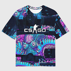 Футболка оверсайз мужская CS GO neon blob, цвет: 3D-принт