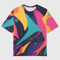 Мужская футболка оверсайз Космос яркая абстракция