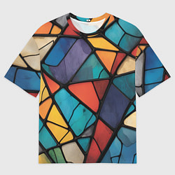 Футболка оверсайз мужская Цветное стекло витраж, цвет: 3D-принт