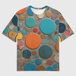 Мужская футболка оверсайз Арт вариация терраццо
