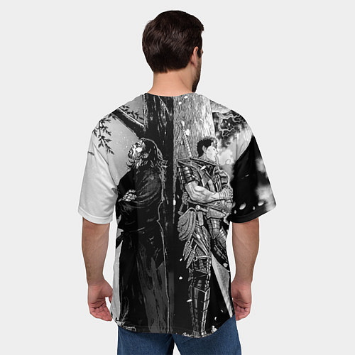 Мужская футболка оверсайз Berserk and Miyamoto Musashi / 3D-принт – фото 4