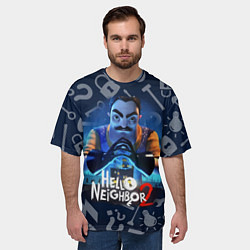 Футболка оверсайз мужская Привет сосед из игры Hello Neighbor, цвет: 3D-принт — фото 2