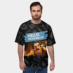 Футболка оверсайз мужская Привет сосед на фоне замков, цвет: 3D-принт — фото 2