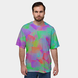 Футболка оверсайз мужская Разноцветные слайды - абстракция, цвет: 3D-принт — фото 2