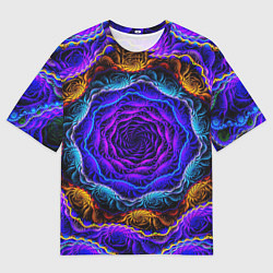 Мужская футболка оверсайз Неоновая психоделика