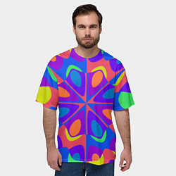 Футболка оверсайз мужская Оптический узор красочная мозаика, цвет: 3D-принт — фото 2