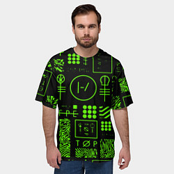 Футболка оверсайз мужская Twenty one pilots neon, цвет: 3D-принт — фото 2