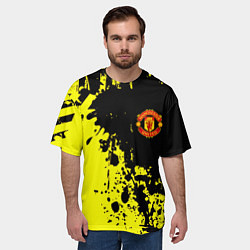 Футболка оверсайз мужская Манчестер Юнайтед краски, цвет: 3D-принт — фото 2