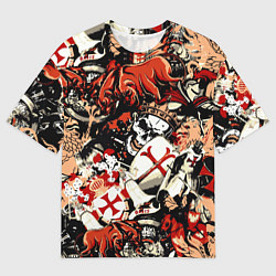 Футболка оверсайз мужская Рыцари тамплиеры цербер и грифон, цвет: 3D-принт