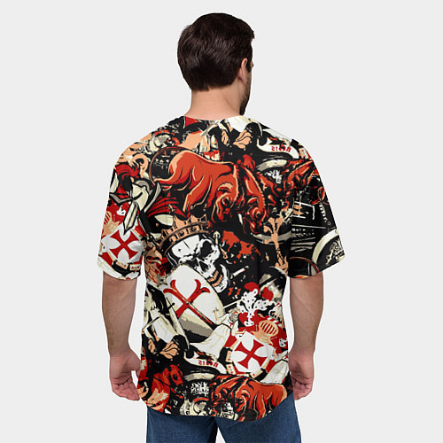 Мужская футболка оверсайз Рыцари тамплиеры цербер и грифон / 3D-принт – фото 4