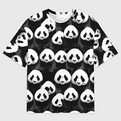 Футболка оверсайз мужская Панды паттерн, цвет: 3D-принт