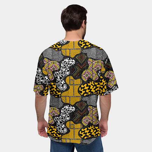 Мужская футболка оверсайз Этнический паттерн / 3D-принт – фото 4