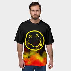 Футболка оверсайз мужская Нирвана рок, цвет: 3D-принт — фото 2