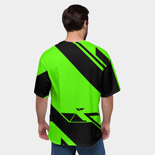 Мужская футболка оверсайз The Elder Scrolls geometry steel / 3D-принт – фото 4