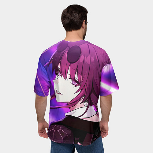 Мужская футболка оверсайз Honkai Star Rail Kafka violet light / 3D-принт – фото 4