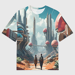 Мужская футболка оверсайз Планета фантастика