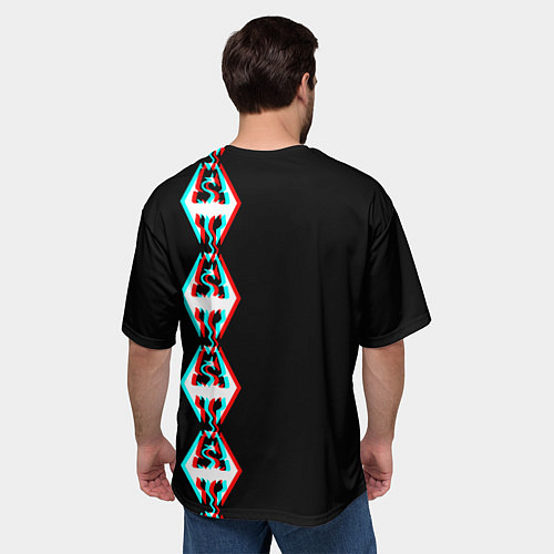 Мужская футболка оверсайз The Elder Scrolls glitch logo / 3D-принт – фото 4