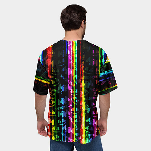 Мужская футболка оверсайз Marshmello градиент / 3D-принт – фото 4