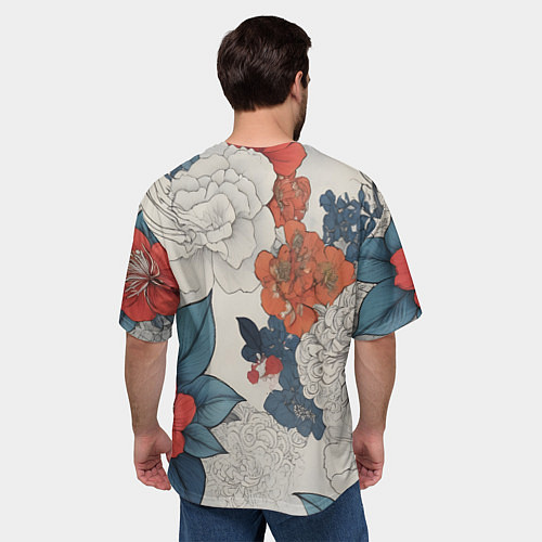 Мужская футболка оверсайз Очень красивый узор в виде татуировки / 3D-принт – фото 4
