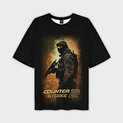 Мужская футболка оверсайз Counter strike спецназовец