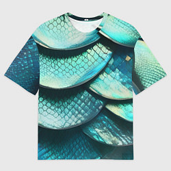 Мужская футболка оверсайз Чешуя крупной рыбы