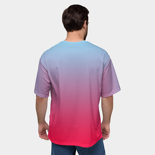 Мужская футболка оверсайз Неоновый цветной градиент / 3D-принт – фото 4