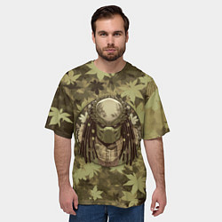 Футболка оверсайз мужская Хищник в шарфе, цвет: 3D-принт — фото 2