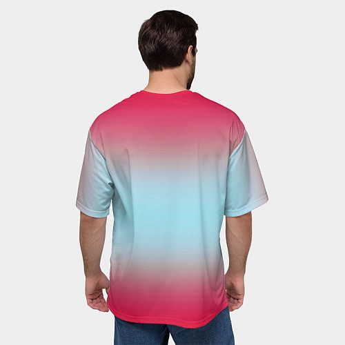 Мужская футболка оверсайз Текстура цветов градиента / 3D-принт – фото 4