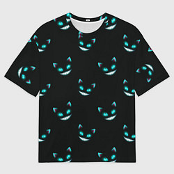 Мужская футболка оверсайз Кошачий монстр паттерн