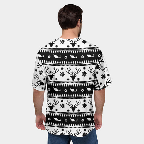 Мужская футболка оверсайз Rainbow six winter pattern / 3D-принт – фото 4