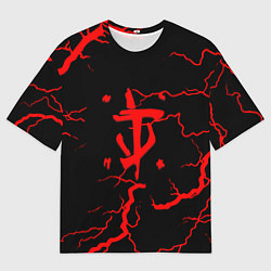 Футболка оверсайз мужская Doom молнии, цвет: 3D-принт