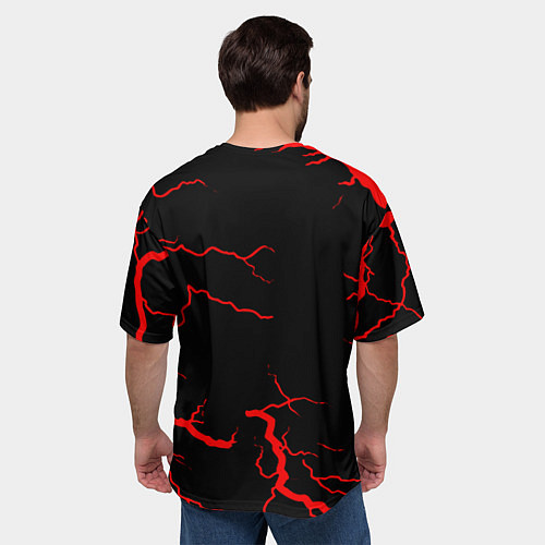 Мужская футболка оверсайз Doom молнии / 3D-принт – фото 4