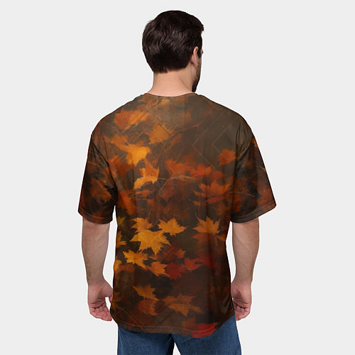 Мужская футболка оверсайз Медвежонок в кепке и шарфе / 3D-принт – фото 4