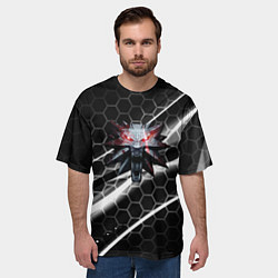 Футболка оверсайз мужская Ведьмак соты лого, цвет: 3D-принт — фото 2