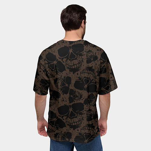 Мужская футболка оверсайз Merry Christmas - skeleton / 3D-принт – фото 4