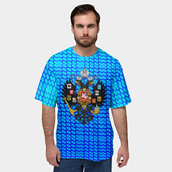 Футболка оверсайз мужская Имперская Россия текстура полосы, цвет: 3D-принт — фото 2