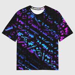 Футболка оверсайз мужская Marshmello neon club, цвет: 3D-принт