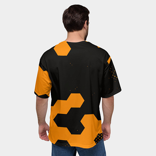 Мужская футболка оверсайз Герф РФ соты броня / 3D-принт – фото 4