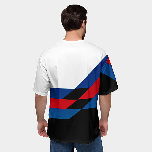 Мужская футболка оверсайз Манчестер Юнайтед спорт текстура / 3D-принт – фото 4