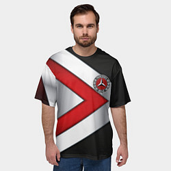 Футболка оверсайз мужская Mercedes benz carbon metal, цвет: 3D-принт — фото 2