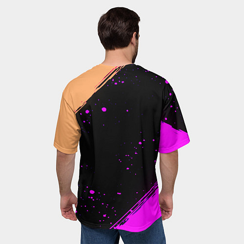 Мужская футболка оверсайз AEK fc geometry splash / 3D-принт – фото 4