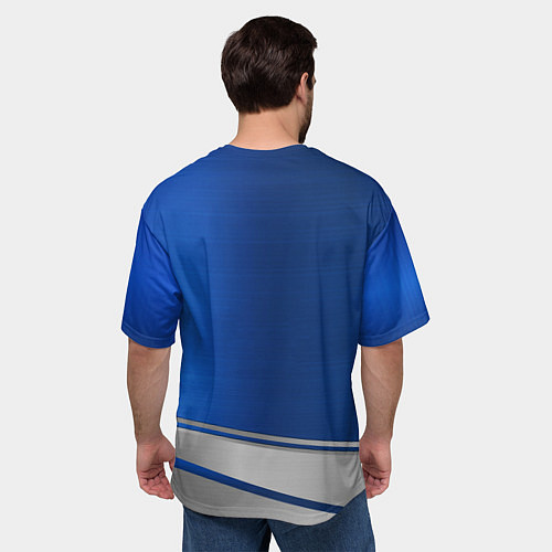 Мужская футболка оверсайз Volvo automobile metal / 3D-принт – фото 4