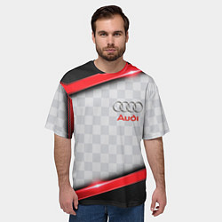 Футболка оверсайз мужская AUDI auto texture, цвет: 3D-принт — фото 2