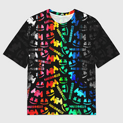 Футболка оверсайз мужская Marshmello neon color, цвет: 3D-принт