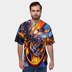 Футболка оверсайз мужская Жидкие краски фрактал, цвет: 3D-принт — фото 2