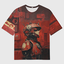 Футболка оверсайз мужская Футуристичная девушка-робот, цвет: 3D-принт