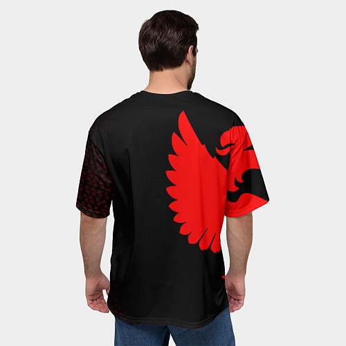 Мужская футболка оверсайз Герб РФ красный / 3D-принт – фото 4