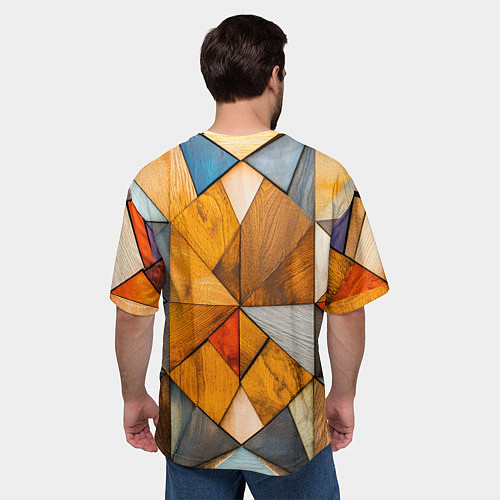 Мужская футболка оверсайз Мозайка / 3D-принт – фото 4