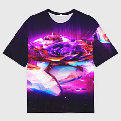Футболка оверсайз мужская Неоновые абстракция краски, цвет: 3D-принт
