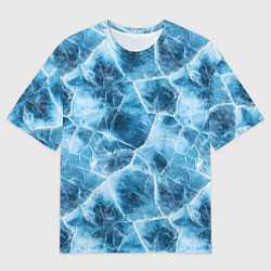 Мужская футболка оверсайз Текстура льда